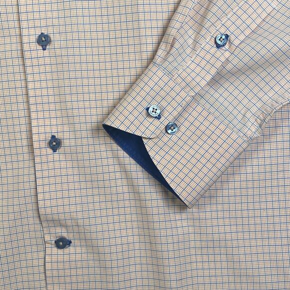 Levinas Showcase Tailored Fit Long Sleeve Button Up Shirt XL French Cuffs Pink - Picture 3 of 9